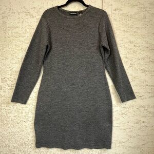 NINA LEONARD Midi Sweater Dress Medium Minimalist Pullover Made in USA Classic